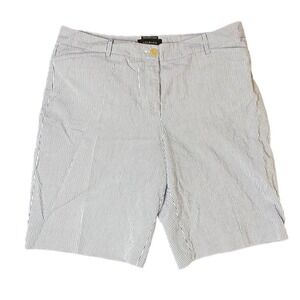 Talbots The Perfect Short Striped Blue White Womens‎ Size 12